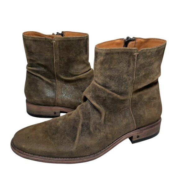 $698 John Varvatos Collection Morrison Sharpei Leather Boots Brown Khaki size 7 - Picture 3 of 11